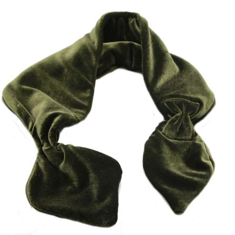 Steckschal aus Samt in olivgrün